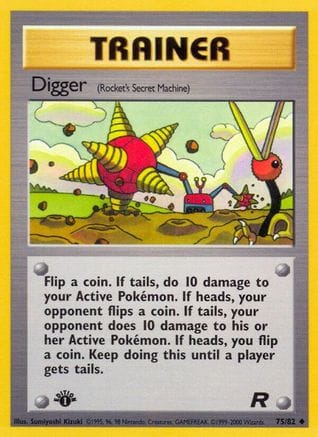 'Pokemon - 'Digger (Rocket's Secret Machine) 075/82  - Unlimited Team Rocket - Uncommon