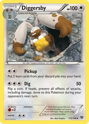 'Pokemon - 'Diggersby 112  - Reverse Holofoil XY Base Set - Uncommon