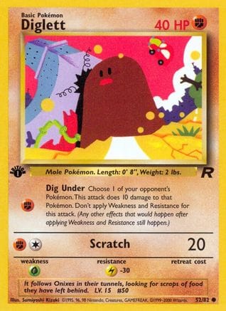 'Pokemon - 'Diglett 052/82  - Unlimited Team Rocket - Common