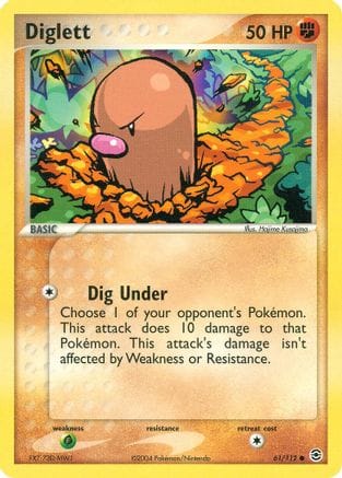 'Pokemon - 'Diglett 061/112  - Reverse Holofoil FireRed & LeafGreen - Common