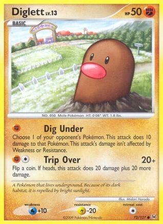 'Pokemon - 'Diglett 072/127  - Reverse Holofoil Platinum - Common