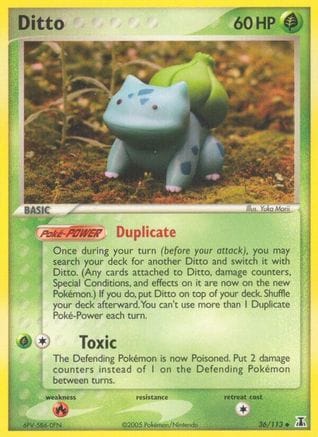 'Pokemon - 'Ditto (Bulbasaur) 036/113  Delta Species - Uncommon