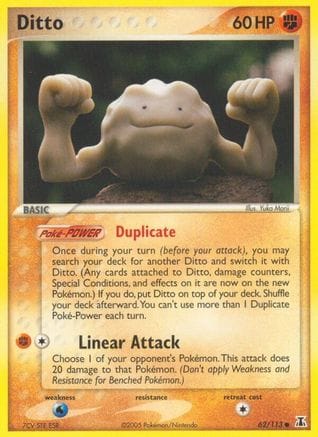 'Pokemon - 'Ditto (Geodude) 062/113  - Reverse Holofoil Delta Species - Common
