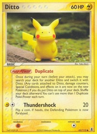 'Pokemon - 'Ditto 063/113  - Reverse Holofoil Delta Species - Common