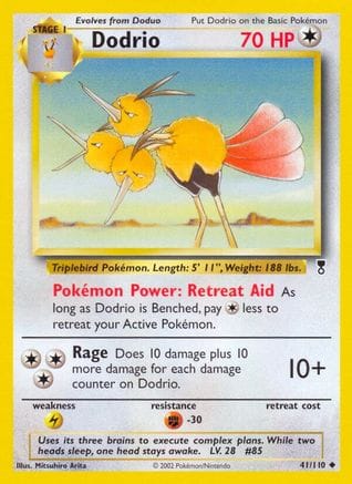 'Pokemon - 'Dodrio 041  - Reverse Holofoil Legendary Collection - Uncommon