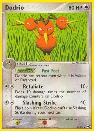 'Pokemon - 'Dodrio 033/101  - Reverse Holofoil Hidden Legends - Uncommon