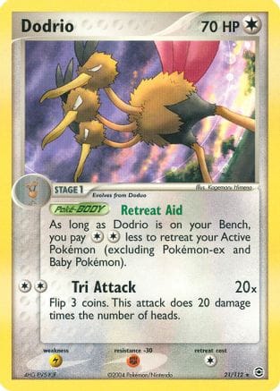 'Pokemon - 'Dodrio 021/112  - Reverse Holofoil FireRed & LeafGreen - Rare