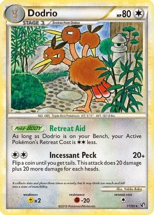 'Pokemon - 'Dodrio 011  - Reverse Holofoil Undaunted - Rare