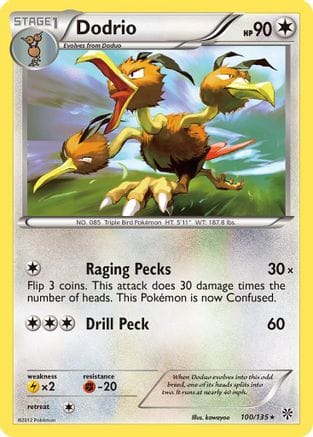 'Pokemon - 'Dodrio 100  Plasma Storm - Rare