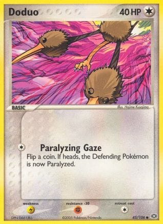 'Pokemon - 'Doduo 045  - Reverse Holofoil Emerald - Common