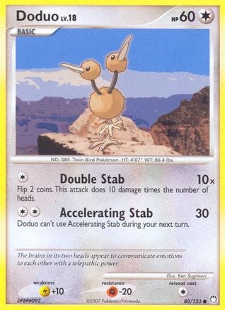 'Pokemon - 'Doduo 080/123  - Reverse Holofoil Mysterious Treasures - Common