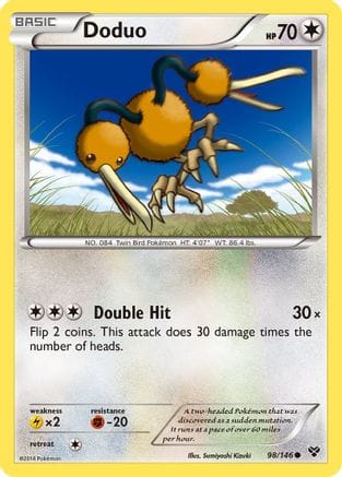 'Pokemon - 'Doduo 098  - Reverse Holofoil XY Base Set - Common
