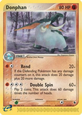 'Pokemon - 'Donphan 017/109  Ruby and Sapphire - Rare