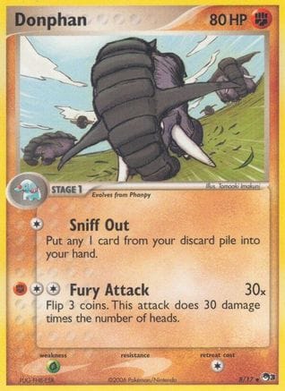 'Pokemon - 'Donphan 008  POP Series 3 - Uncommon