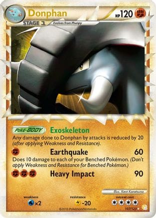 'Pokemon - 'Donphan (Prime) 107/123  - Holofoil HeartGold SoulSilver - Ultra Rare