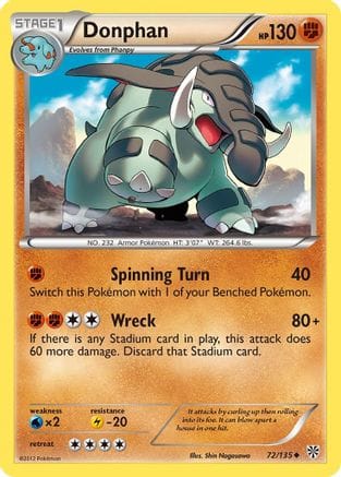 'Pokemon - 'Donphan 072  Plasma Storm - Uncommon