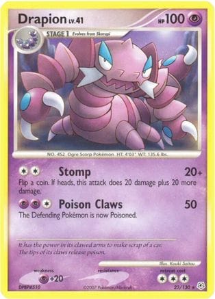 'Pokemon - 'Drapion 023  Diamond and Pearl - Rare