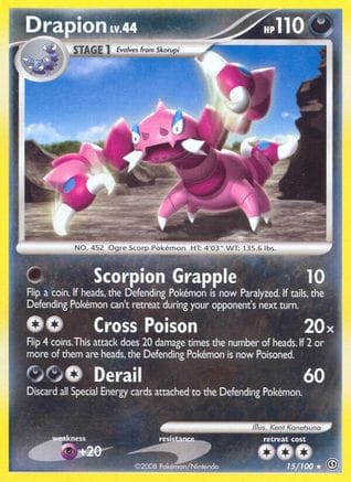 'Pokemon - 'Drapion 015  - Reverse Holofoil Stormfront - Rare