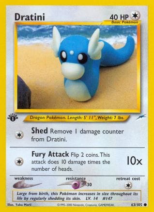 'Pokemon - 'Dratini 063/105  - Unlimited Neo Destiny - Common