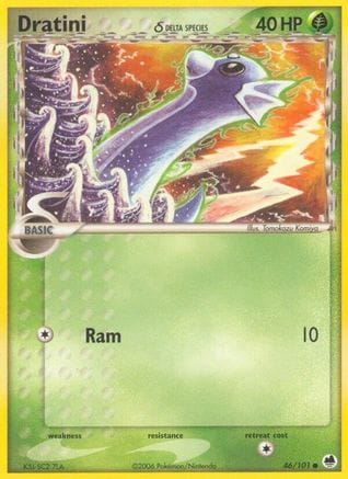 'Pokemon - 'Dratini (Delta Species) 046/101  - Reverse Holofoil Dragon Frontiers - Common