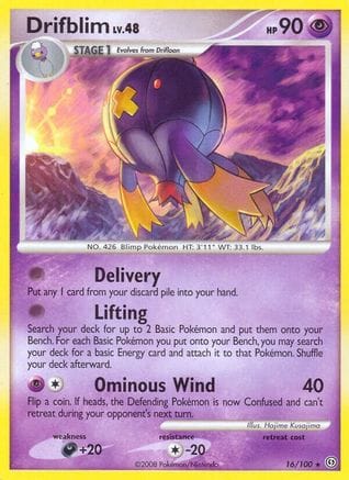 'Pokemon - 'Drifblim 016  - Reverse Holofoil Stormfront - Rare