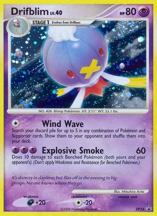 'Pokemon - 'Drifblim DP34  - Holofoil Diamond and Pearl Promos - Promo