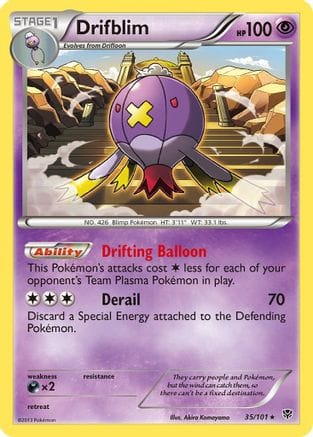 'Pokemon - 'Drifblim 035  Plasma Blast - Rare