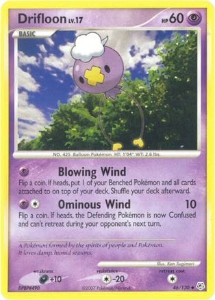 'Pokemon - 'Drifloon 046  - Reverse Holofoil Diamond and Pearl - Uncommon