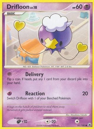 'Pokemon - 'Drifloon 061  - Reverse Holofoil Majestic Dawn - Common