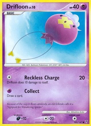 'Pokemon - 'Drifloon 103  - Reverse Holofoil Supreme Victors - Common