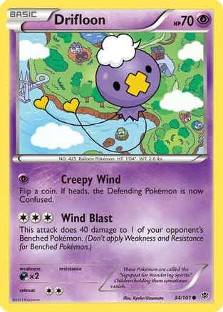 'Pokemon - 'Drifloon 034  - Reverse Holofoil Plasma Blast - Common
