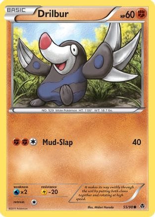 'Pokemon - 'Drilbur (55) 055  - Reverse Holofoil Emerging Powers - Common