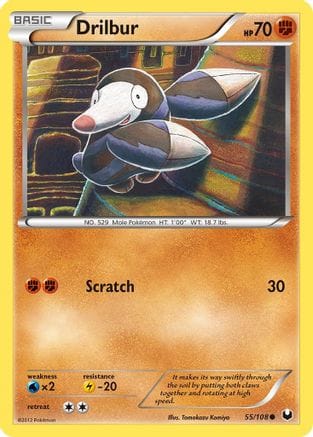 'Pokemon - 'Drilbur 055/108  - Reverse Holofoil Dark Explorers - Common
