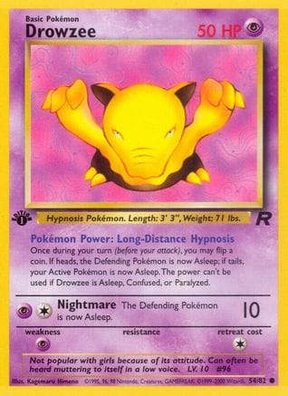 'Pokemon - 'Drowzee 054/82  - 1st Edition Team Rocket - Common