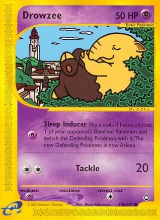 'Pokemon - 'Drowzee (74a) 74a/147  - Reverse Holofoil Aquapolis - Common