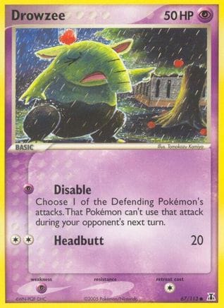 'Pokemon - 'Drowzee 067/113  - Reverse Holofoil Delta Species - Common