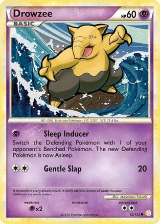 'Pokemon - 'Drowzee 062/123  - Reverse Holofoil HeartGold SoulSilver - Common