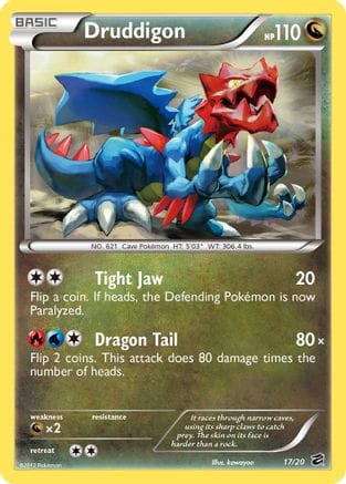 'Pokemon - 'Druddigon 017/20  - Holofoil Dragon Vault - Holo Rare