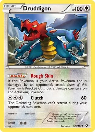 'Pokemon - 'Druddigon 106  Legendary Treasures - Uncommon