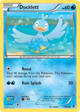 'Pokemon - 'Ducklett 026  - Reverse Holofoil Emerging Powers - Common