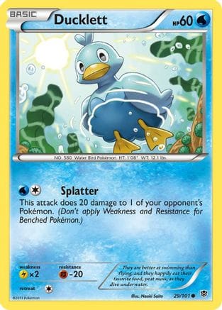 'Pokemon - 'Ducklett 029  Plasma Blast - Common