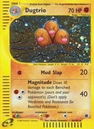 'Pokemon - 'Dugtrio (10) 010  - Holofoil Expedition - Holo Rare