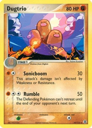 'Pokemon - 'Dugtrio 022/112  - Reverse Holofoil FireRed & LeafGreen - Rare