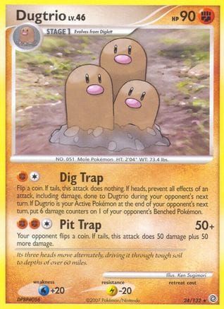 'Pokemon - 'Dugtrio 024  - Reverse Holofoil Secret Wonders - Rare
