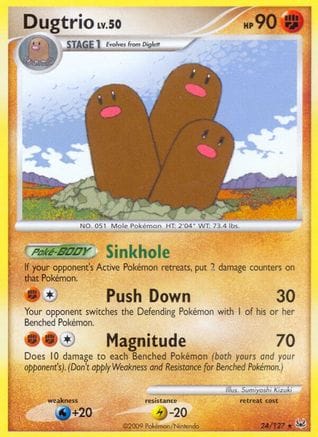 'Pokemon - 'Dugtrio 024  - Reverse Holofoil Platinum - Rare