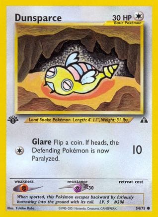'Pokemon - 'Dunsparce 054/75  - 1st Edition Neo Discovery - Common