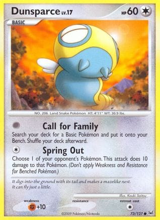'Pokemon - 'Dunsparce 073  Platinum - Common