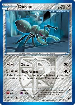'Pokemon - 'Durant (Team Plasma) (91) 091/135  Plasma Storm - Uncommon