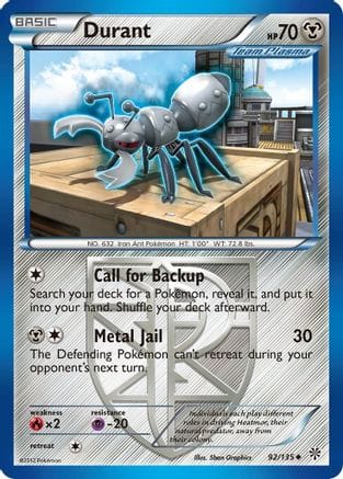 'Pokemon - 'Durant (Team Plasma) (92) 092  Plasma Storm - Uncommon