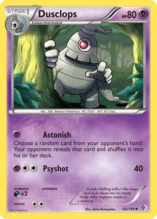 'Pokemon - 'Dusclops 062  - Reverse Holofoil Boundaries Crossed - Uncommon